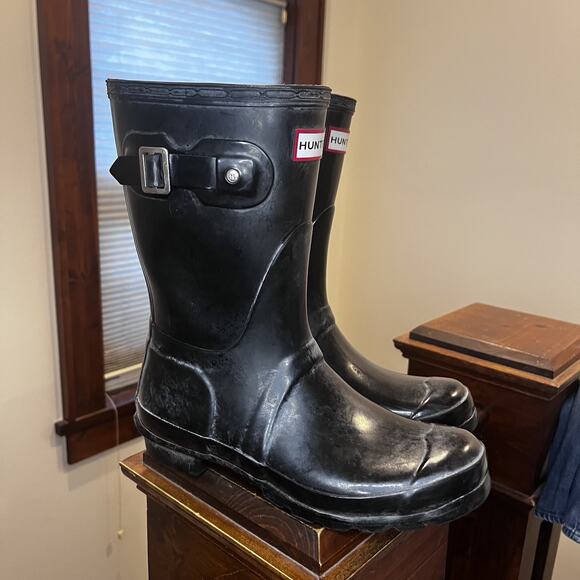 Hunter Original Gloss Short Boots Womens Size 7 Waterproof Rain W23700 EU‎ 38 - Picture 2 of 8